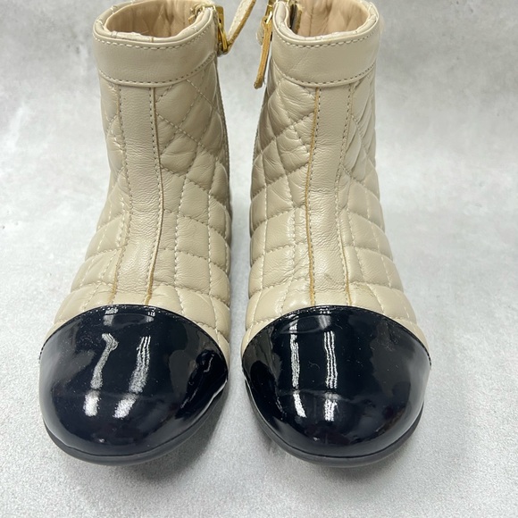 Luxelim sz 27 Sorellina black beige / quilted leather Boots  toddler girl - Picture 3 of 10